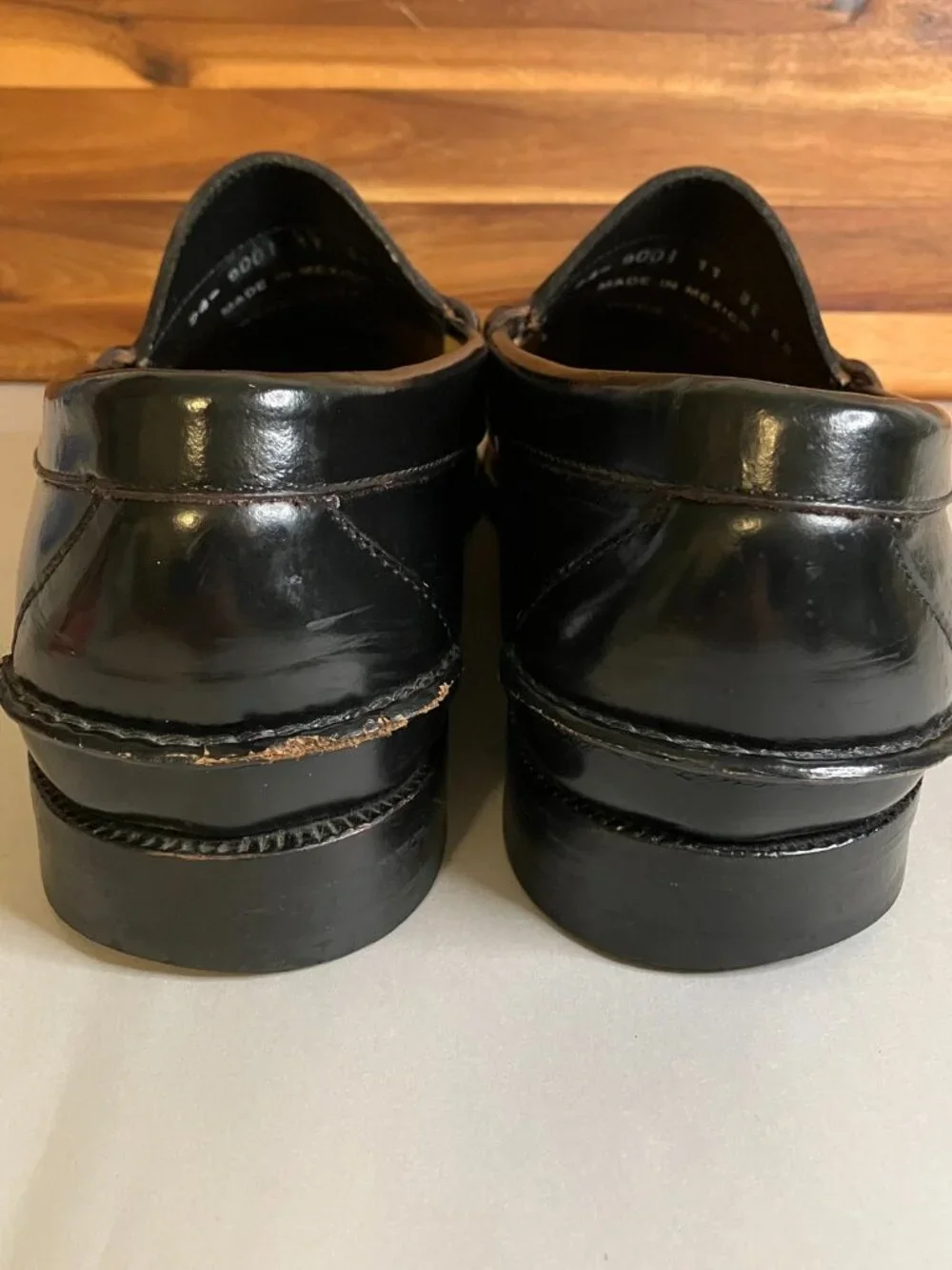 Johnston & Murphy Black Penny Loafers Men's 11 3E Aristocraft 24-9001 Wide Width